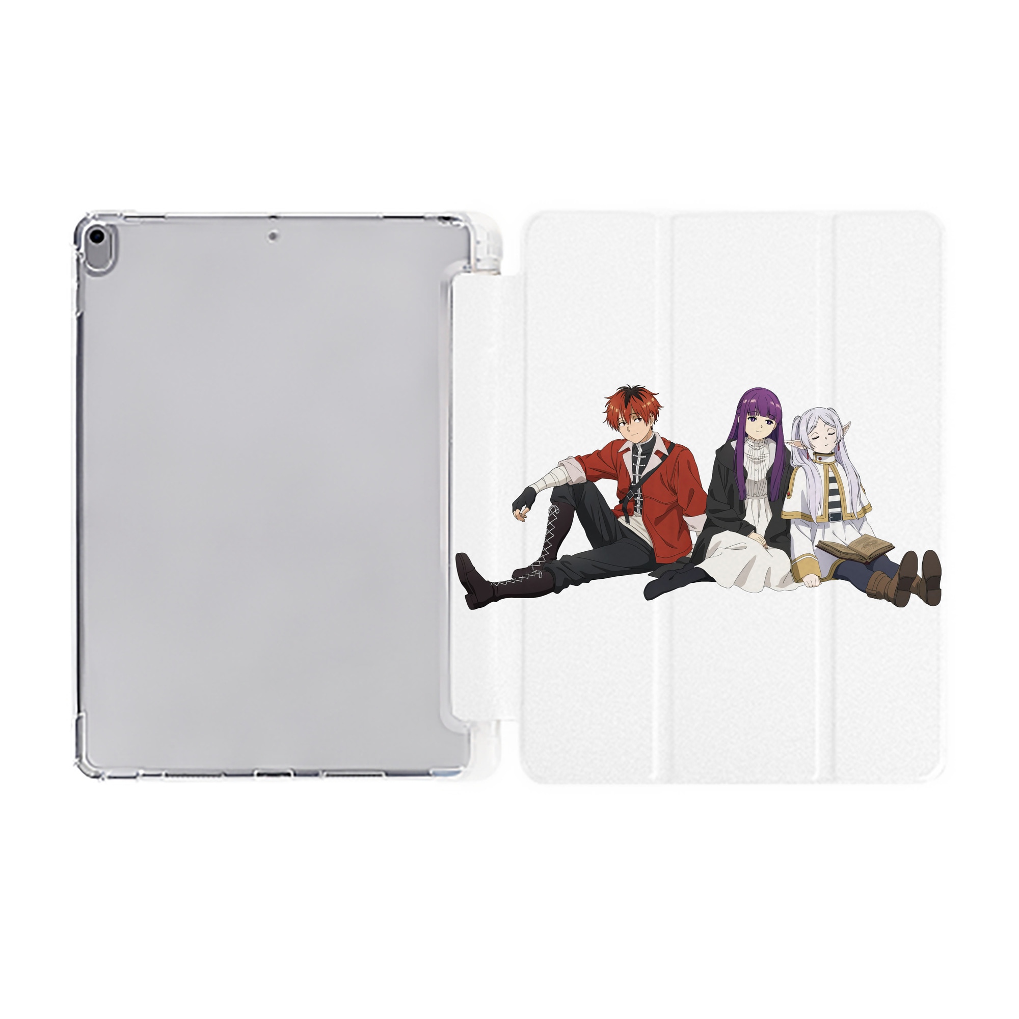 （画像用） 葬送のフリーレン Frieren IPad ケース ペン収納付き 三つ折りスタンド PUレザー×シリコン 対応機種9.5/10.5/10.9インチ